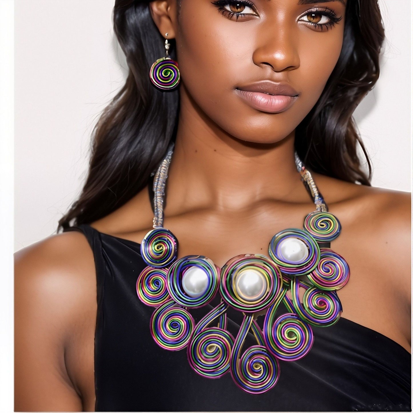 Planderful Savanna Rhythms Necklace and Earrings Set – Elegant Handmade Design