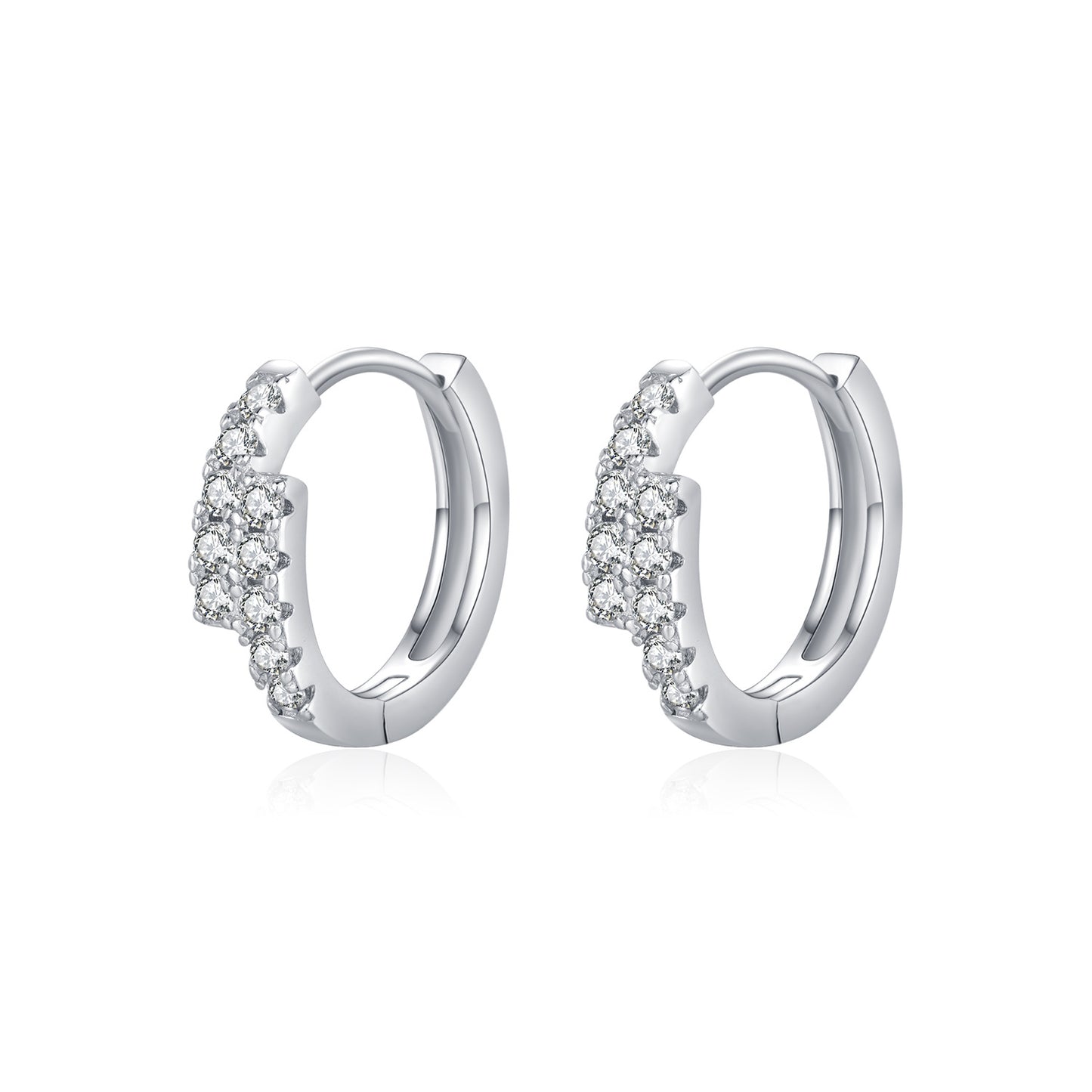 Planderful Moissanite Sparkling Earrings – Dazzling Double Row Design