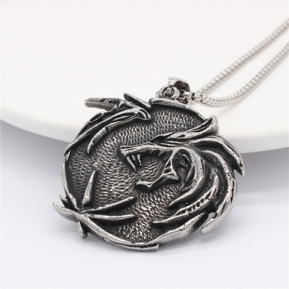 Dragon Direwolf Pendant Titanium Steel Durable Unisex Protection Statement Jewelry Planderful Everyday Genie