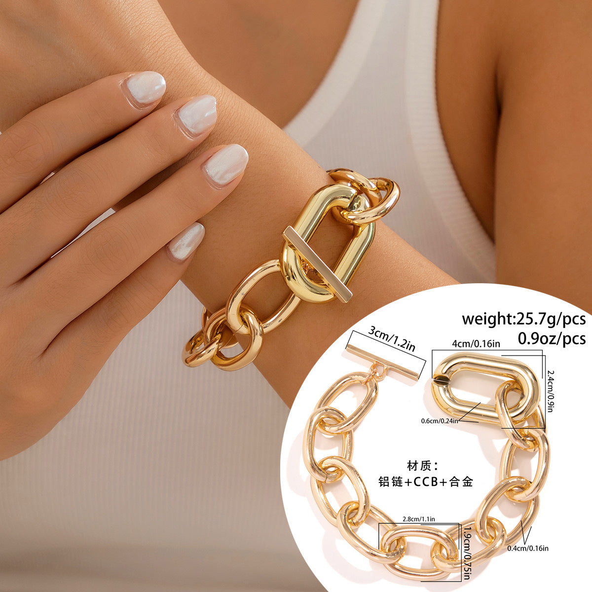 European and American Geometric Metal Collarbone Necklace Women