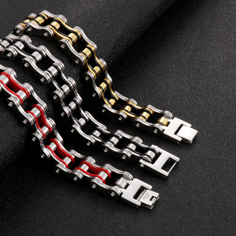 Stylish Custom Hip-Hop Train Bracelet - Men's Gold-Plated Electroplated Accessory