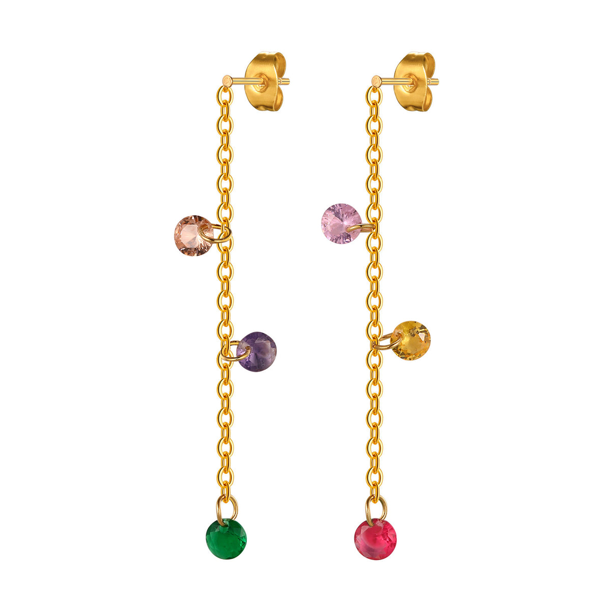 Stainless Steel Zircon Earrings