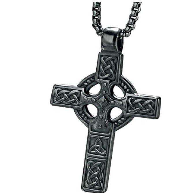 Celtic Cross Stainless Steel Men's Pendant Necklace