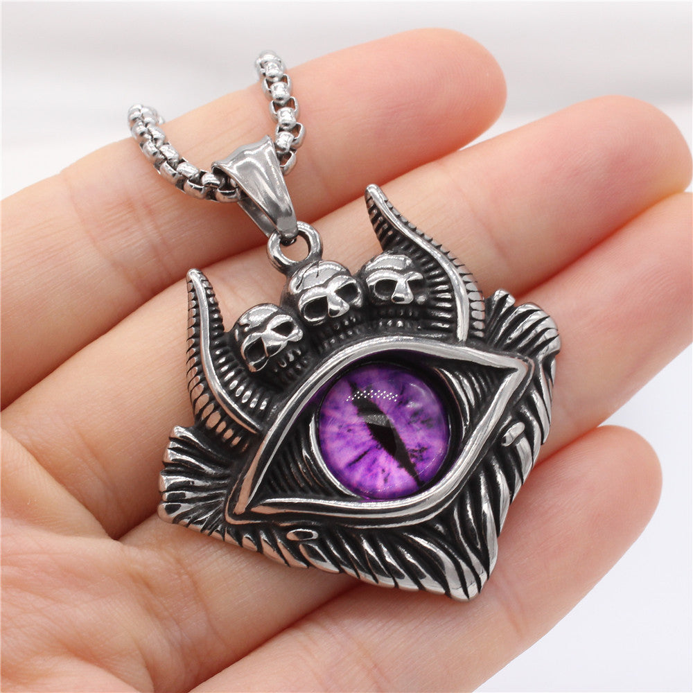 Titanium Steel Pendant Unisex Retro Protective Symbols Devils Eye Bulls Eye Planderful