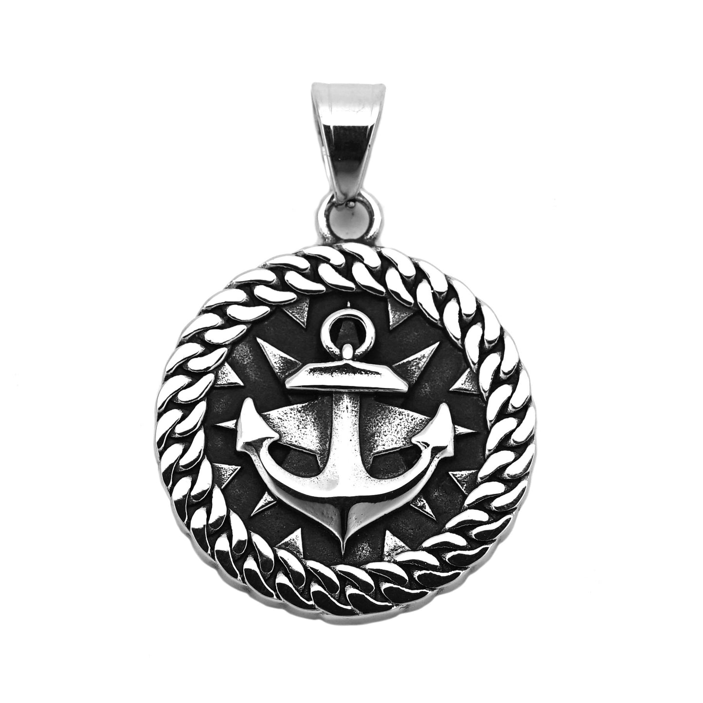 Steel Necklace – Vintage Nordic Wheel Pendant