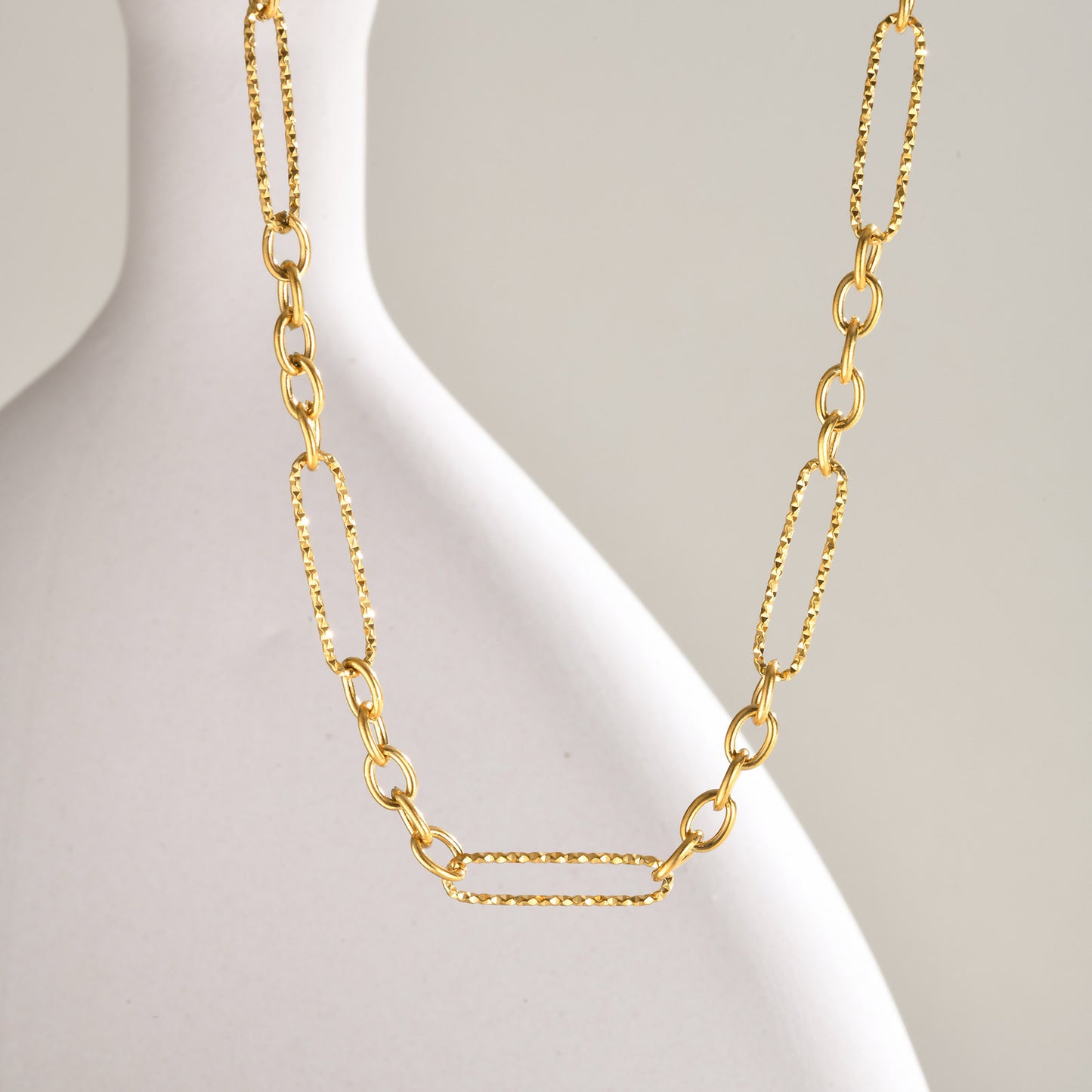 Stainless Steel Handmade Chain Necklace Bracelet Gold Women's