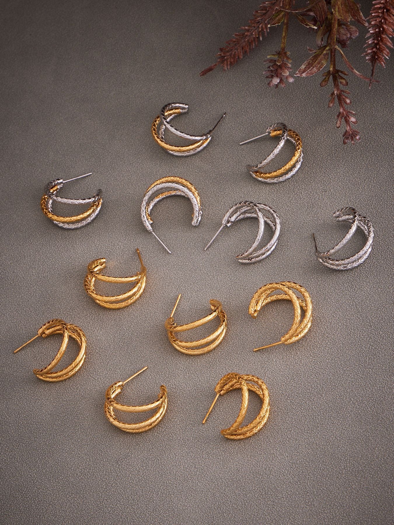 Planderful Everyday C Shaped Gold Plated Earrings