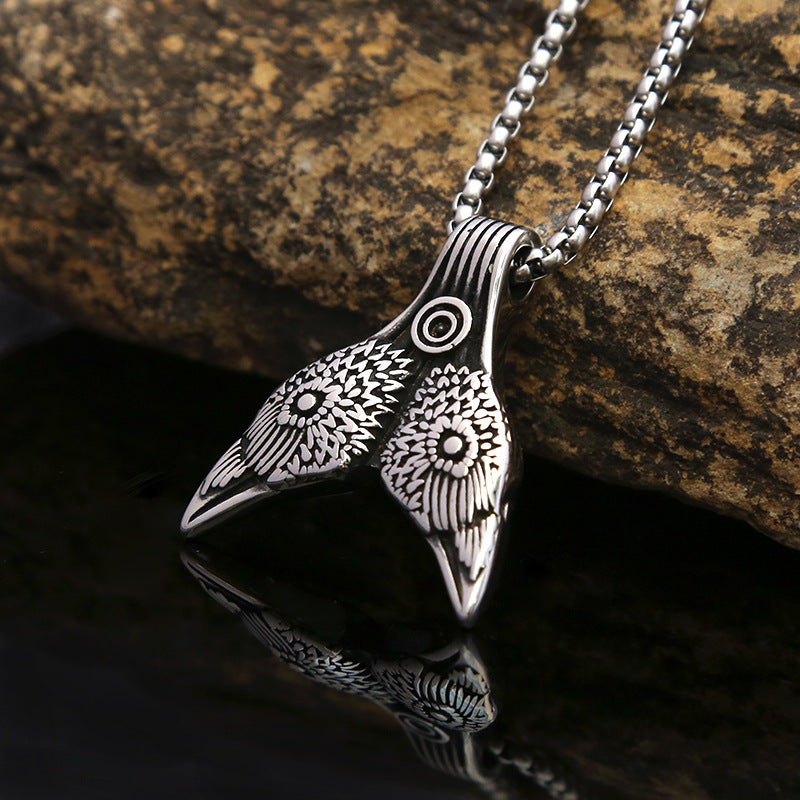 European And American Titanium Steel Eagle Head Necklace