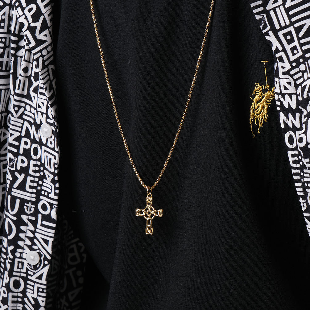 AliExpress Nordic Vikings Celtic Knot Stainless Steel Cross Necklace for Men and Women