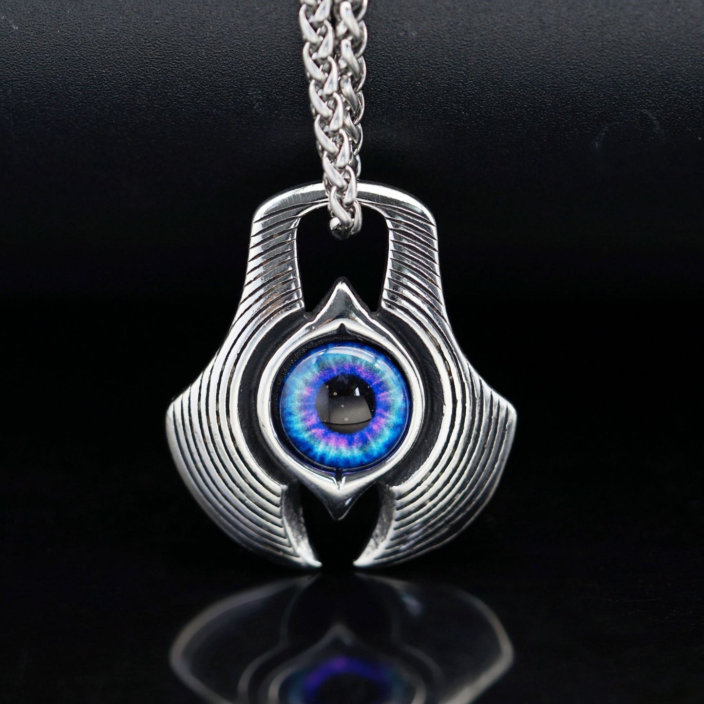 Steel Necklace – Vintage Devil's Eye Pendant