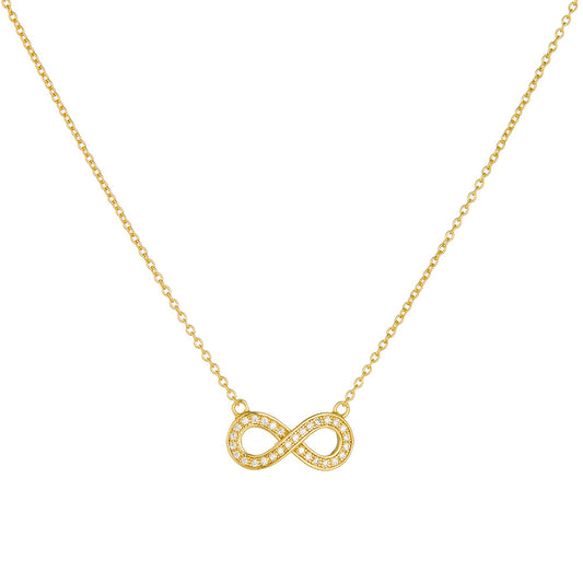 Planderful S925 Sterling Silver Infinity Necklace With Micro Zircon Inlaid For Women