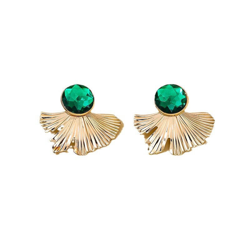 French Green Stone Ball Earrings by Planderful - Vienna Verve Collection