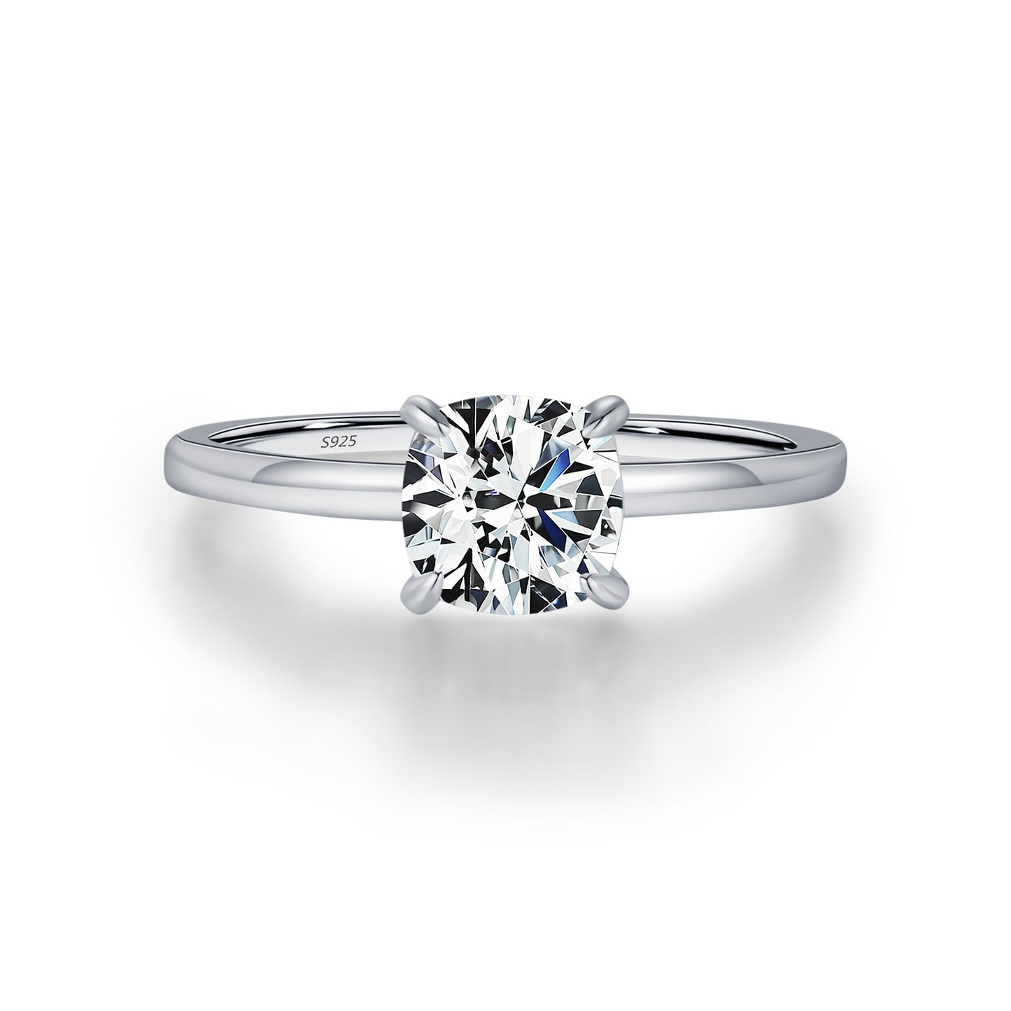 Planderful Moissanite Sparkling Engagement Ring – Versatile Classic Design with Four-Claw Setting