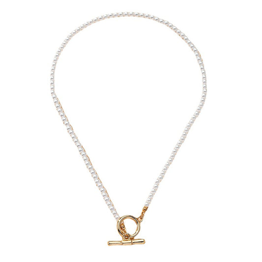 European and American Best-Selling Rice Bead Necklace with OT Buckle - Vienna Verve