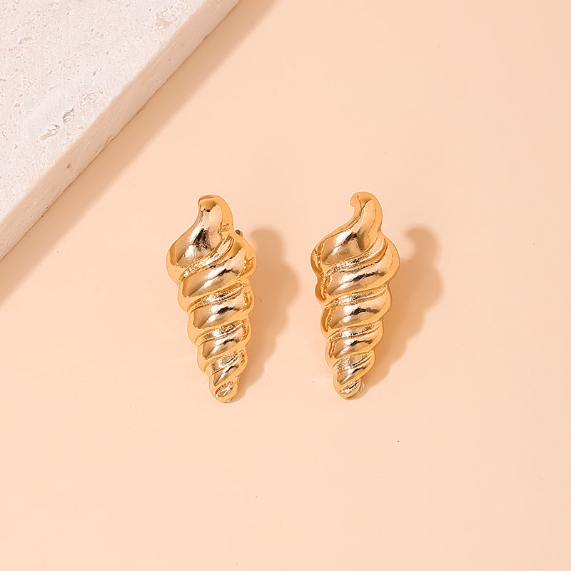 Spiral Conch Women's Earrings - Elegant and Versatile Wholesale Option