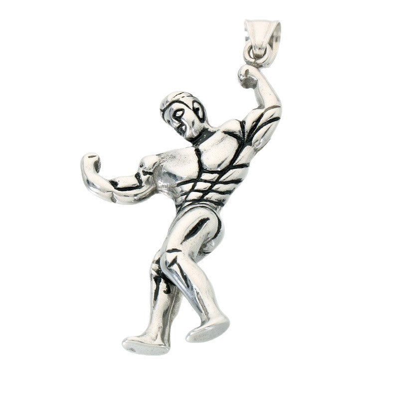 Popular Sports Fitness Muscle Men's Retro Arm Lift Abdominal Muscles Stainless Steel Men's Necklace