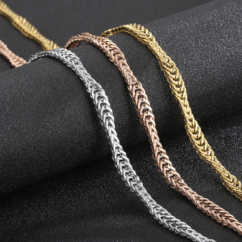Niche Design Creative Snake Bone Chain, Irregular Wavy Men's Titanium Steel Necklace