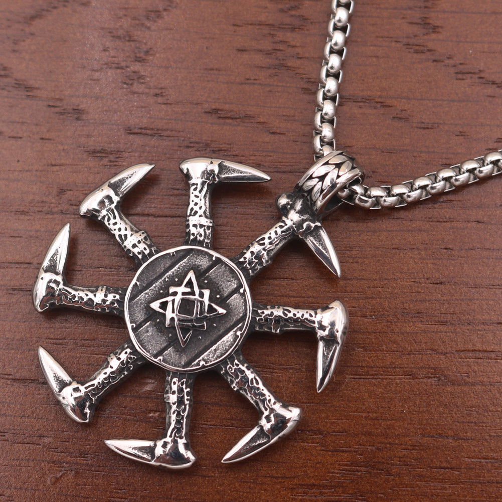 Viking Odin Axe Titanium Steel Necklace - Norse Legacy Collection
