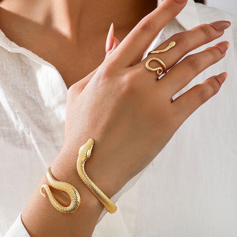 Irregular Serpentine Bracelet Ring Set by Planderful for Spring