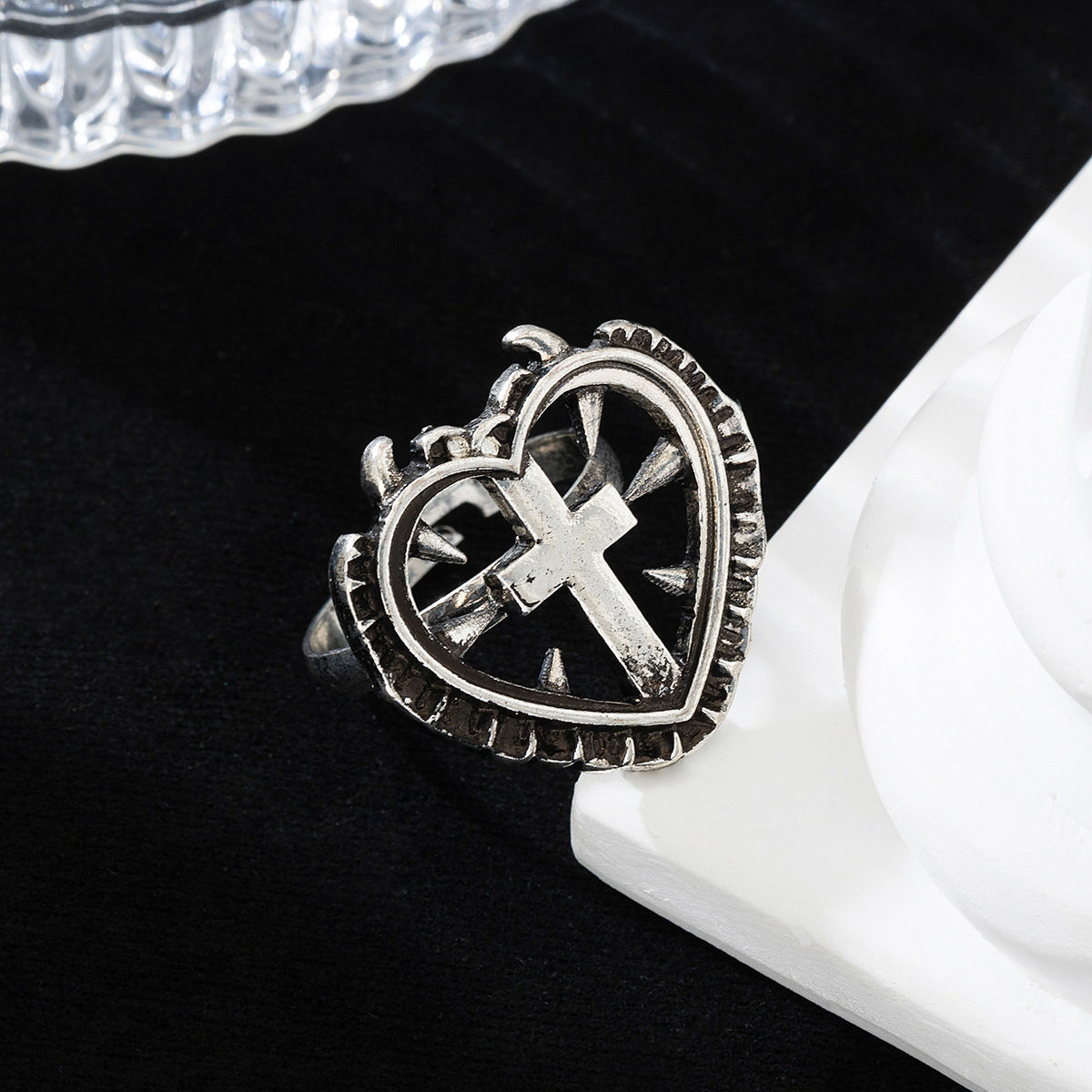 Planderful Vienna Verve Adjustable Metal Love Cross Ring