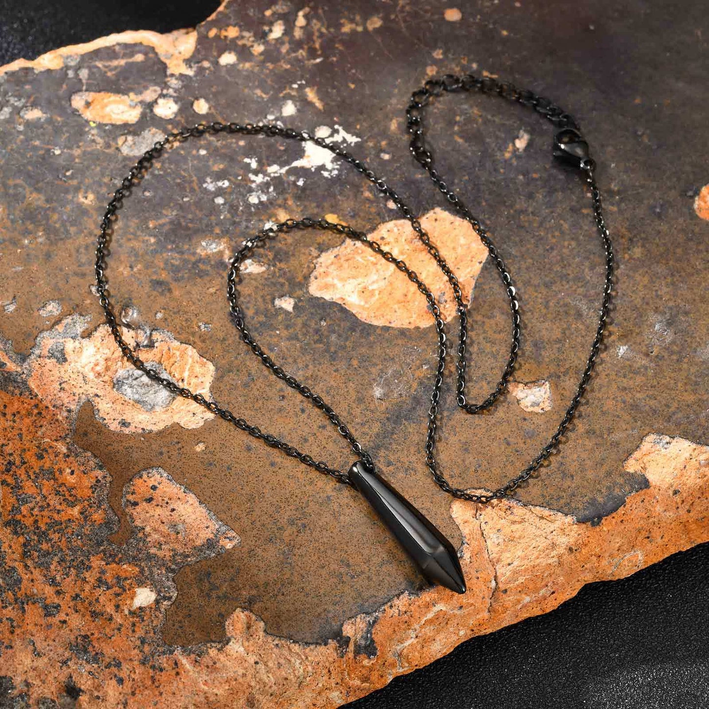 Planderful Mens Stainless Steel Droplet Necklace Trend