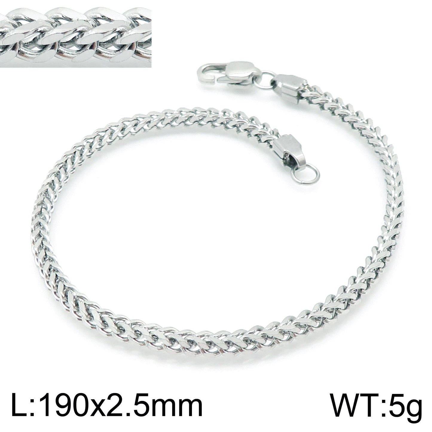 Planderful Stainless Steel Chain Bracelet For Men High End