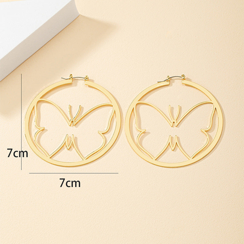 Exaggerated Metal Butterfly Earrings - Vienna Verve Collection