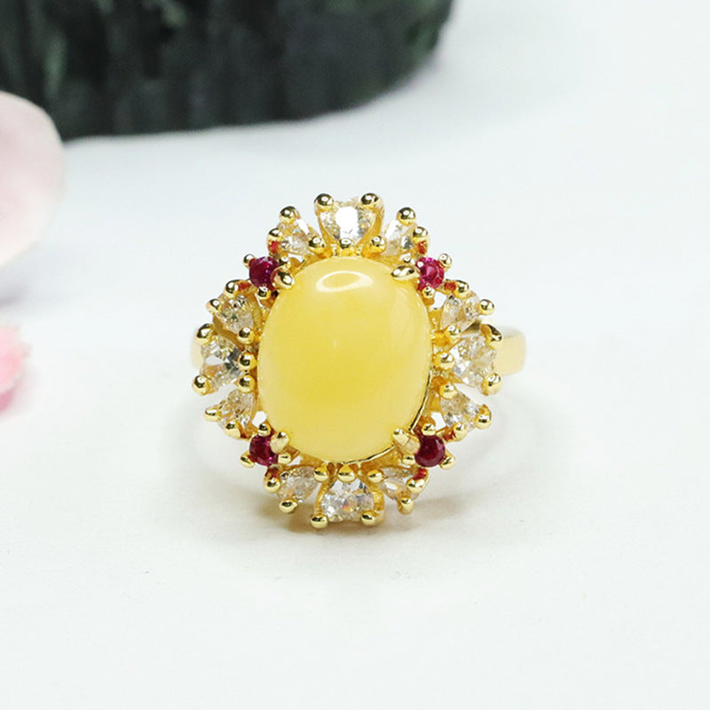 Honey Amber Zircon Sterling Silver Ring from Planderful Collection