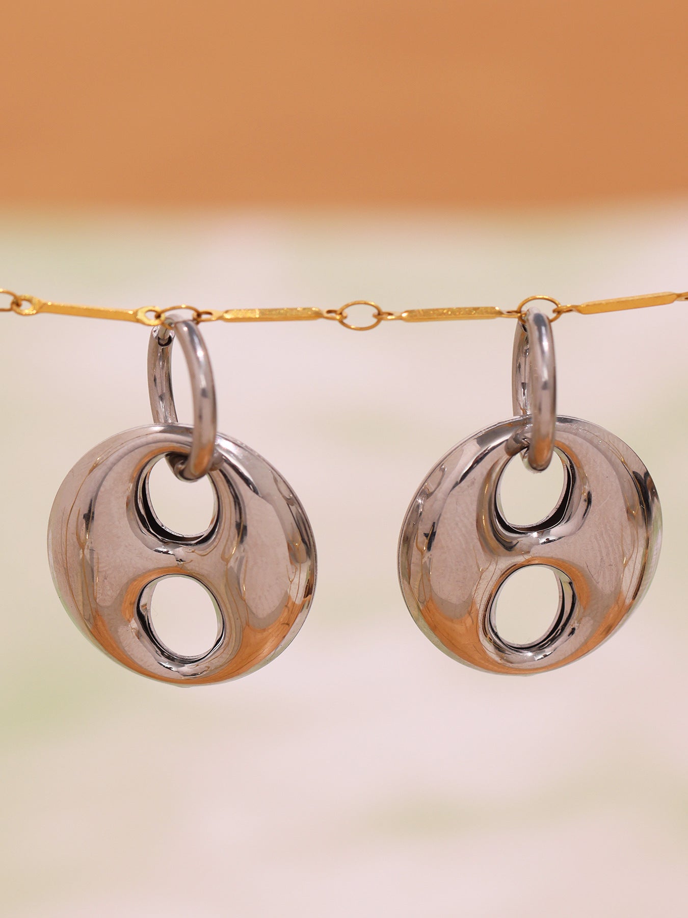 Planderful Coffee Bean Earrings Stylish 18K Gold for Women