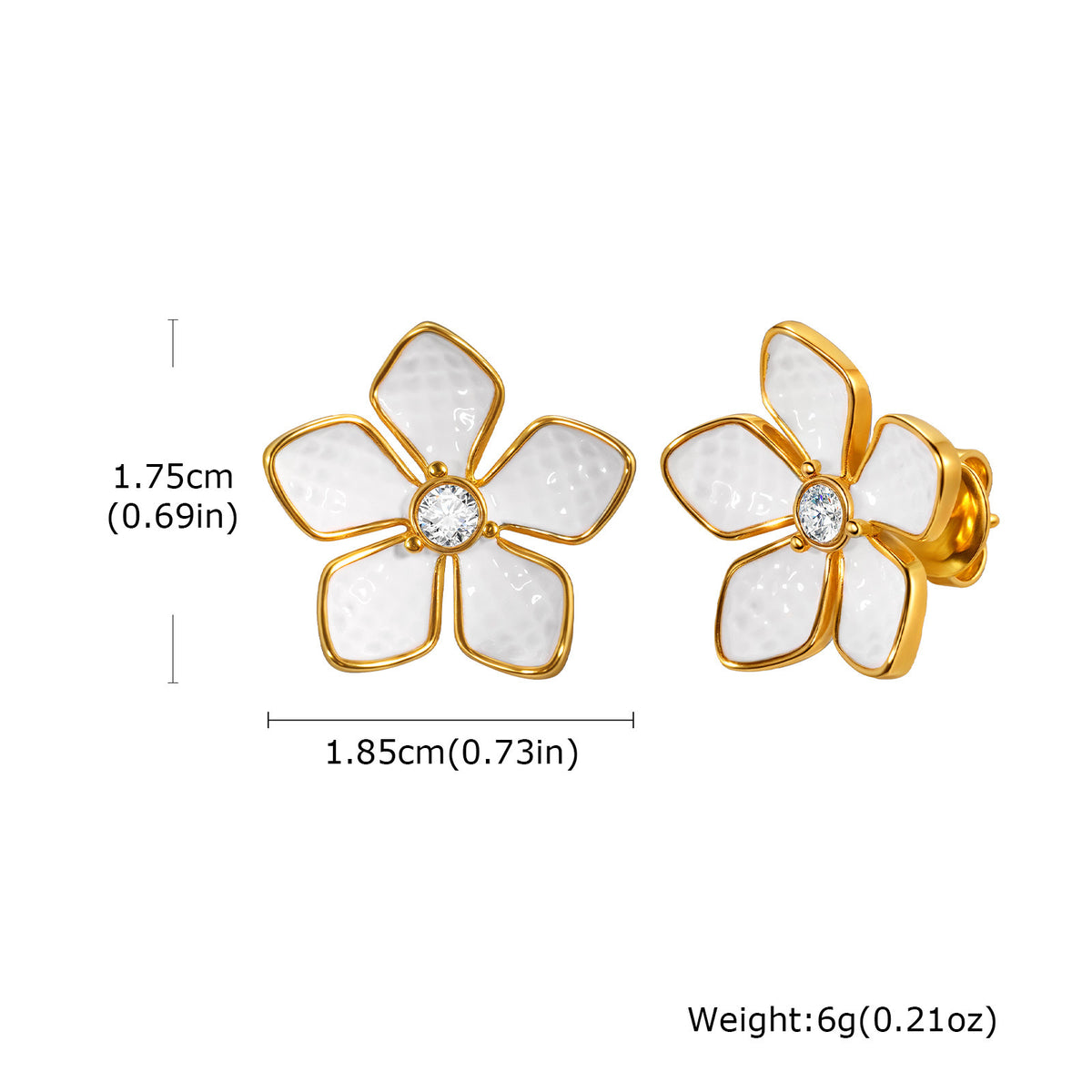 Stainless Steel Floral Earrings