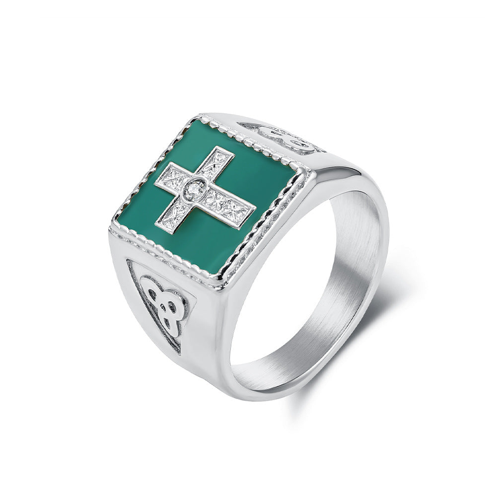 Steel Ring – Vintage Nordic Celtic Knot Cross Ring