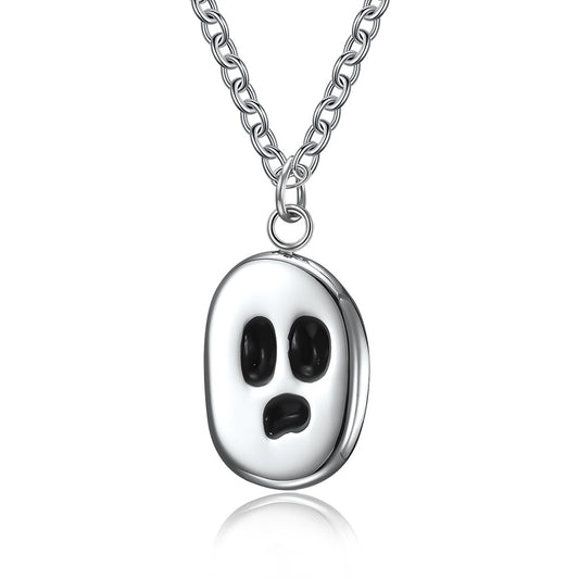 Ins Cold Wind Simple Stainless Steel Grimace Pendant Necklace