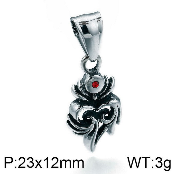 Planderful Vintage Cross Flower Mens Pendant Black Zircon