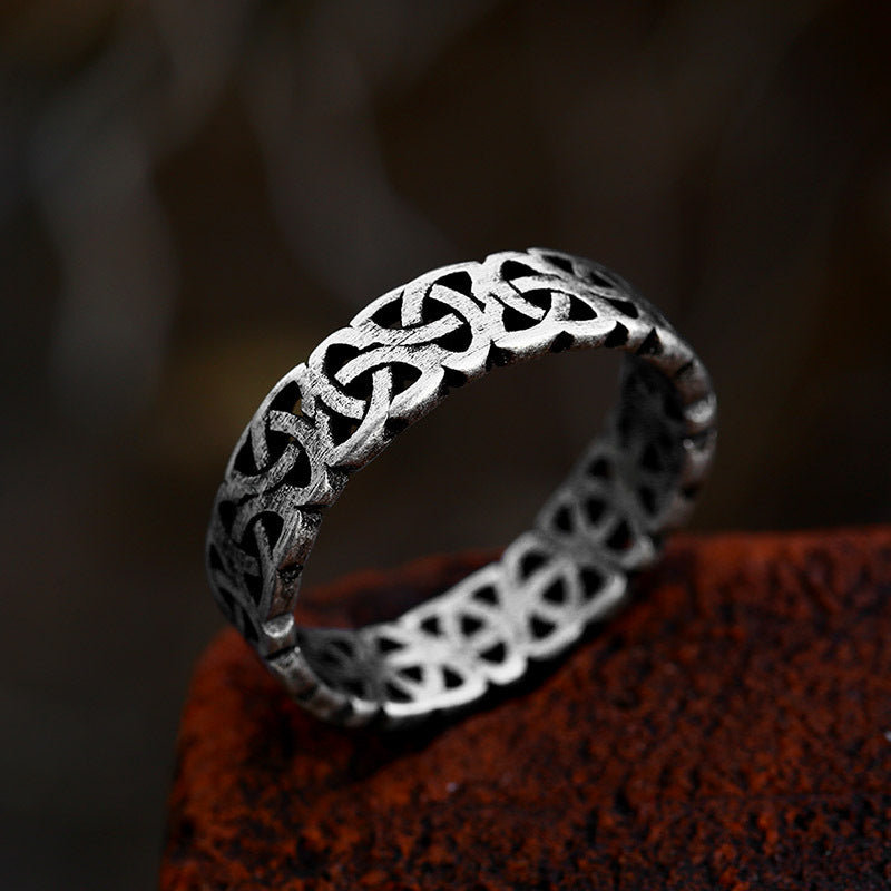 Titanium Steel Celtic Knot Ring - Unisex Viking-Inspired Jewelry for Timeless Style