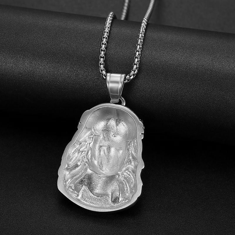 Planderful Everyday Genie Hip Hop Necklace Stainless Steel Avatar Pendant With Zircon For Men And Women