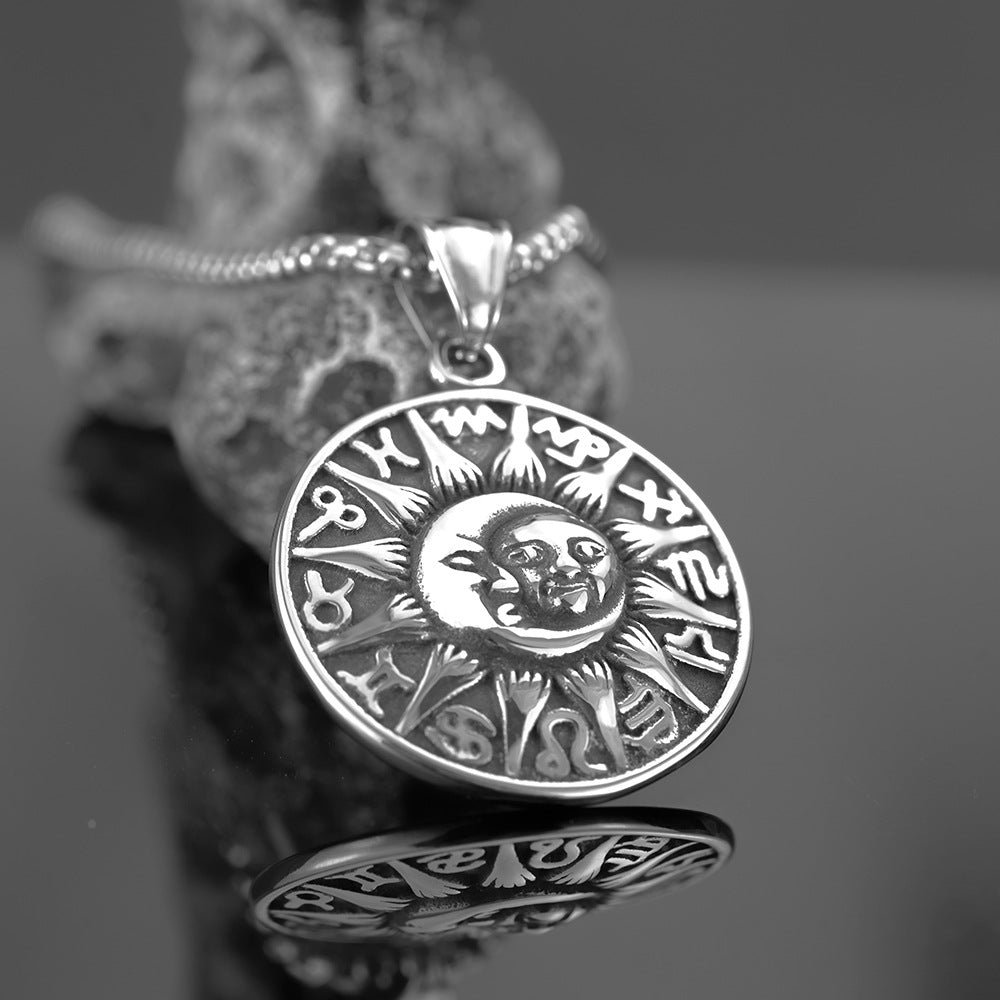 Vintage Stainless Steel Men's Pendant Necklace