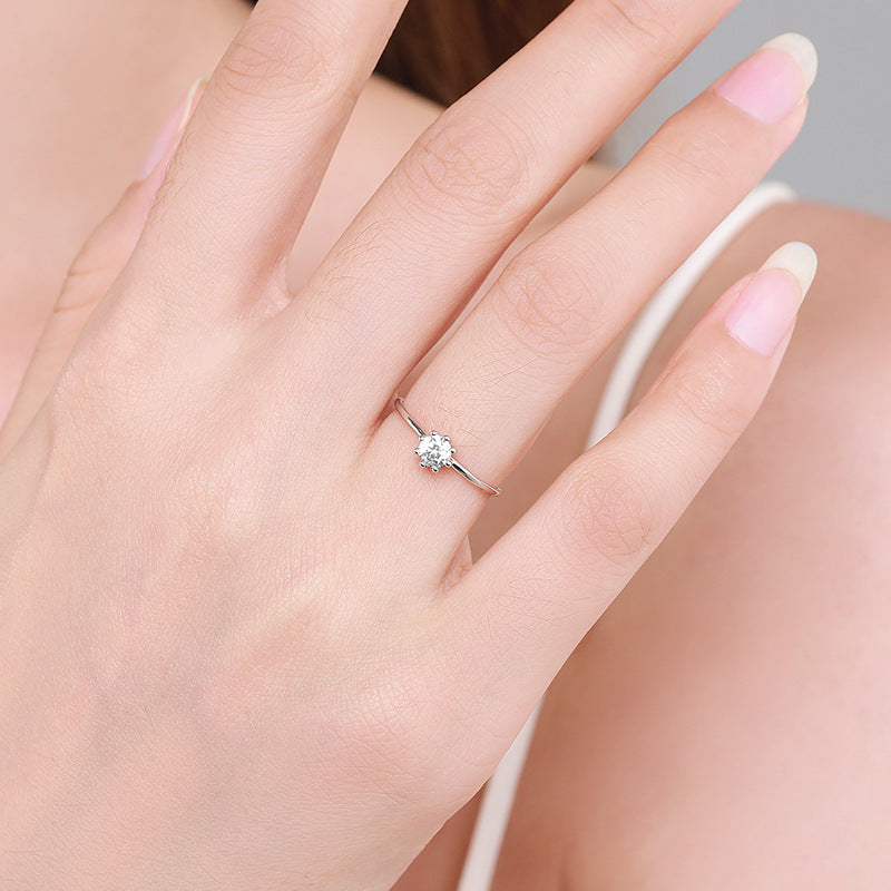 925 Sterling Silver Zircon Stacking Ring