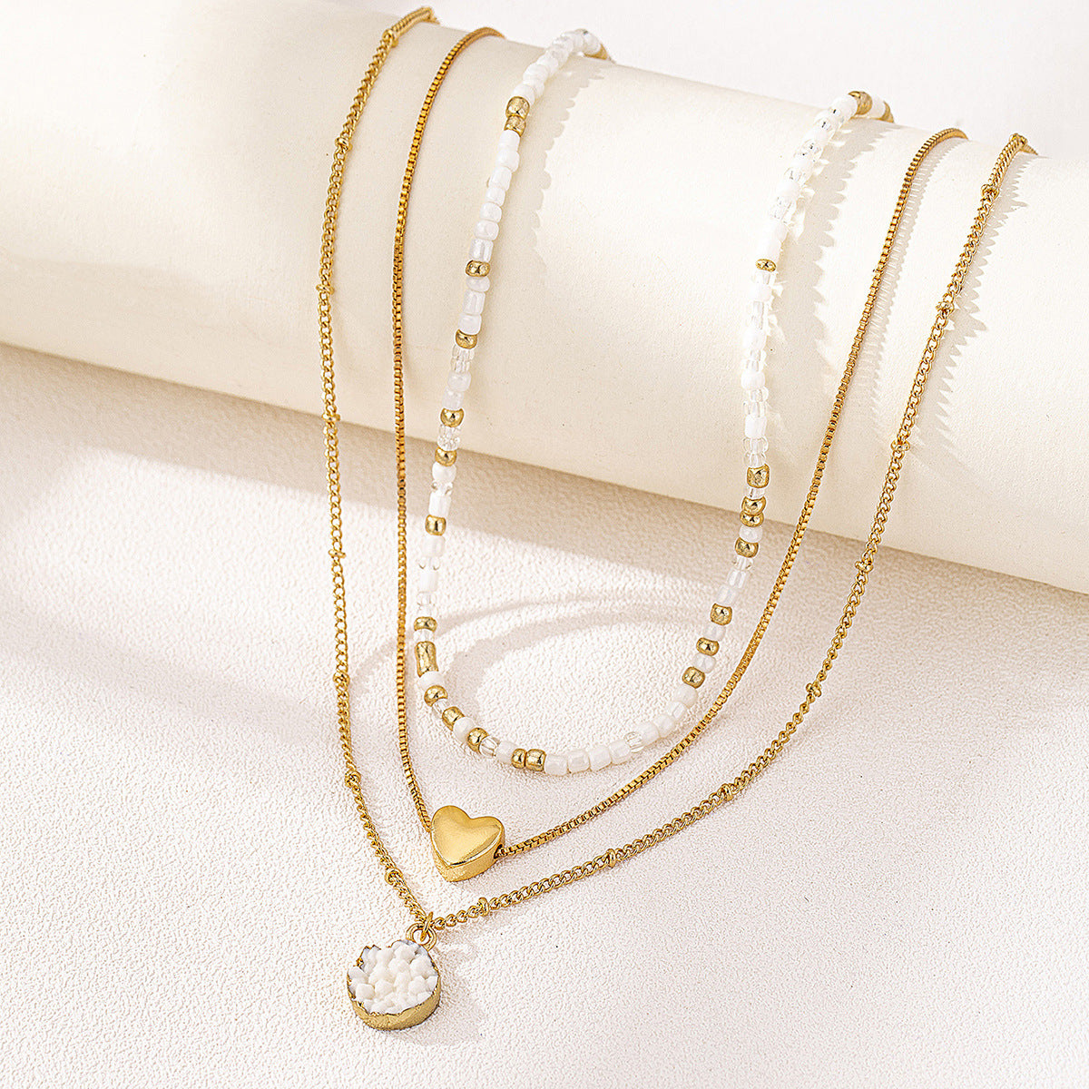 Planderful Vienna Verve Necklace Set – Fashionable Stacked Dopamine Colored Design