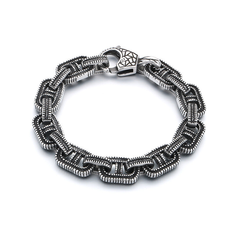 Planderful 12mm Chain Stainless Mens Punk Bracelet Bold