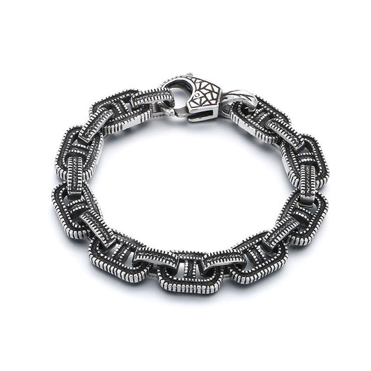 Planderful 12mm Chain Stainless Mens Punk Bracelet Bold