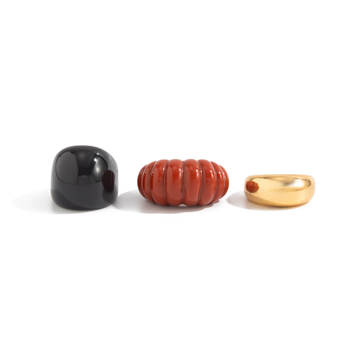 Planderful Vienna Verve Resin Ring For Women Open Threaded Red Glossy Statement Jewelry