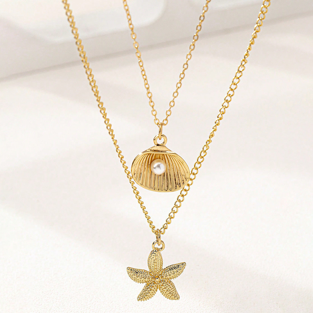 Planderful Vienna Verve Necklace – Fashionable Double-Layer Marine Creature Design