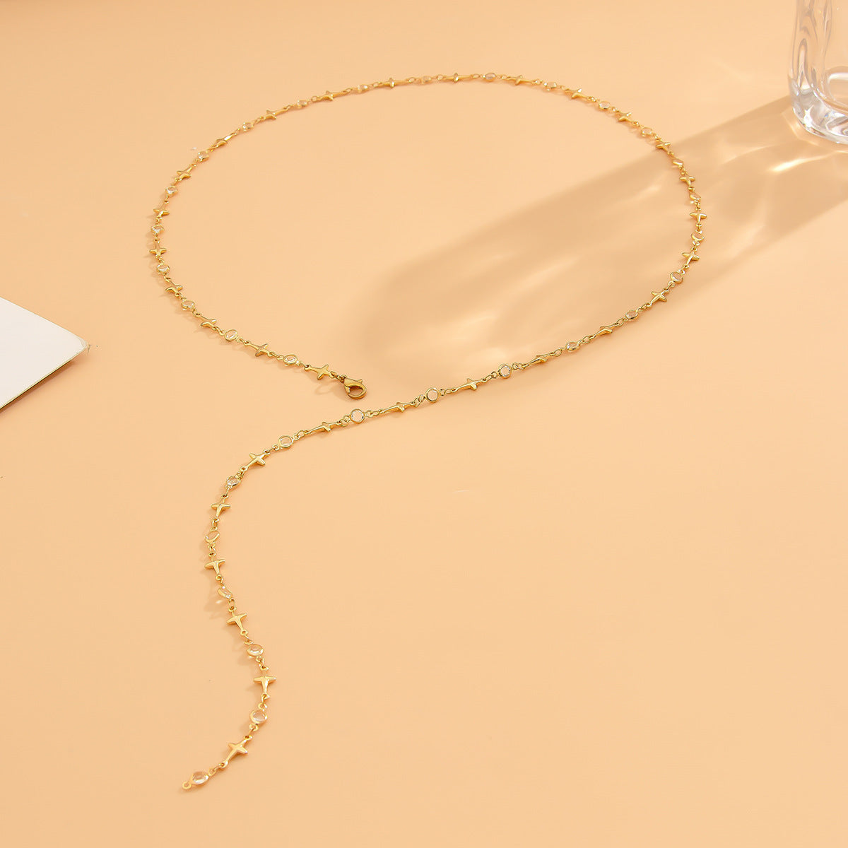 Cross & Star Tassel Layered Long Necklace