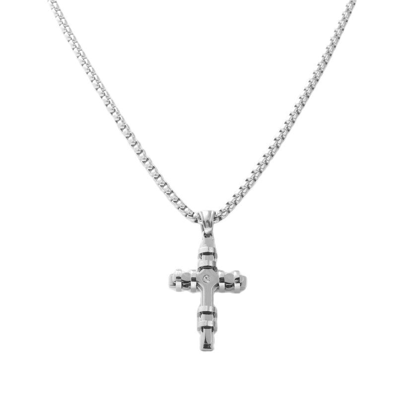 Personalized Retro Titanium Steel Cross Pendant Necklace for Trendy Men