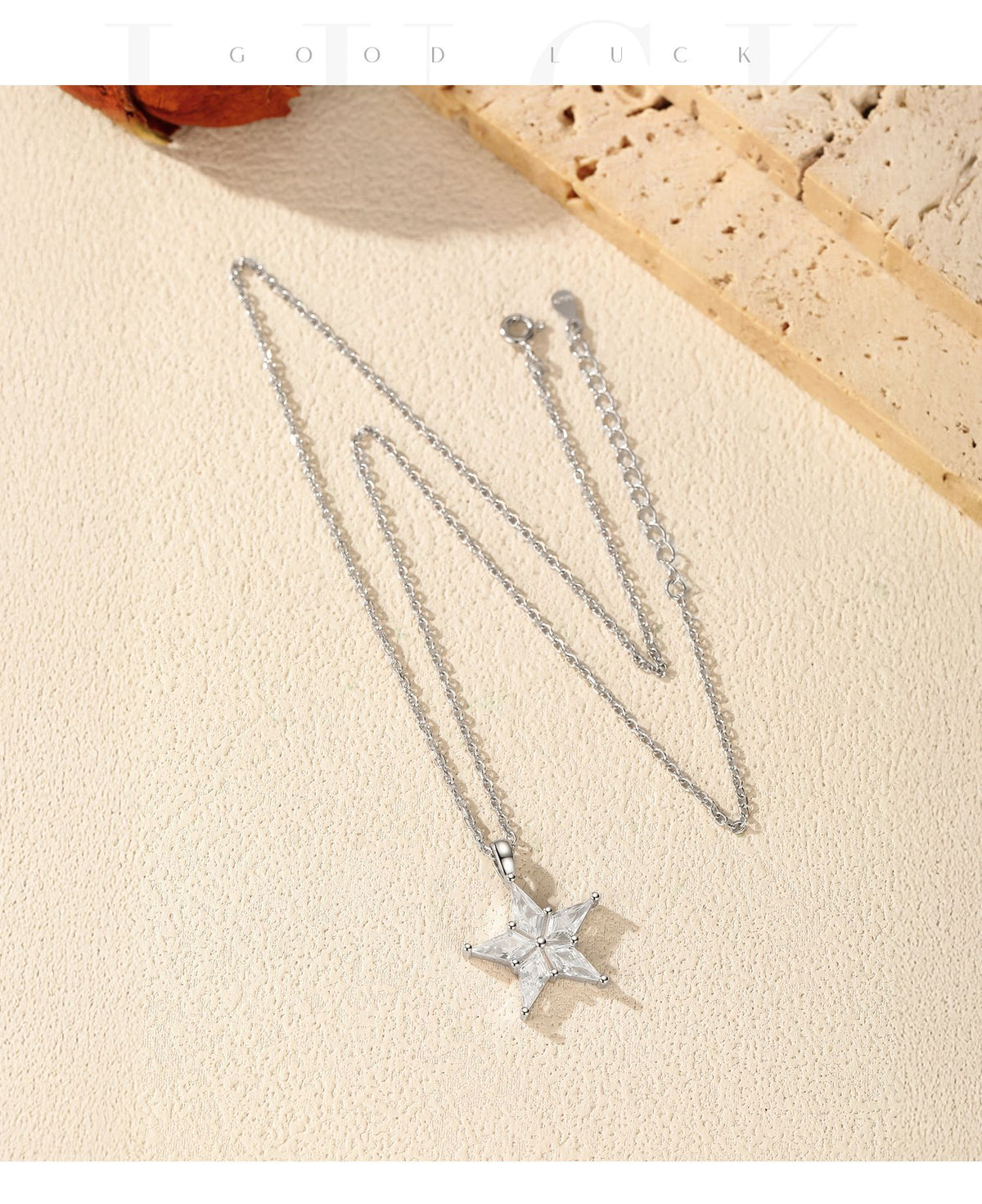 925 Sterling Silver Star Zircon Necklace