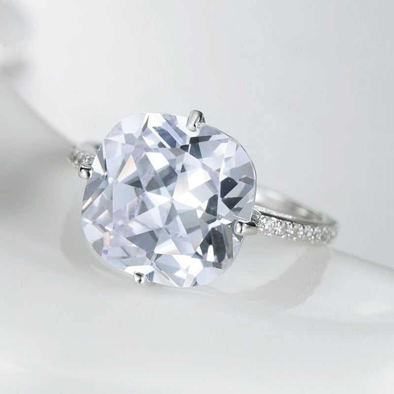 5-Carat Sterling Silver Zircon Ring: A Modern Statement Piece for Women