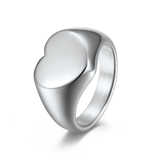 Planderful Unisex Glossy Gold Plated Steel Ring