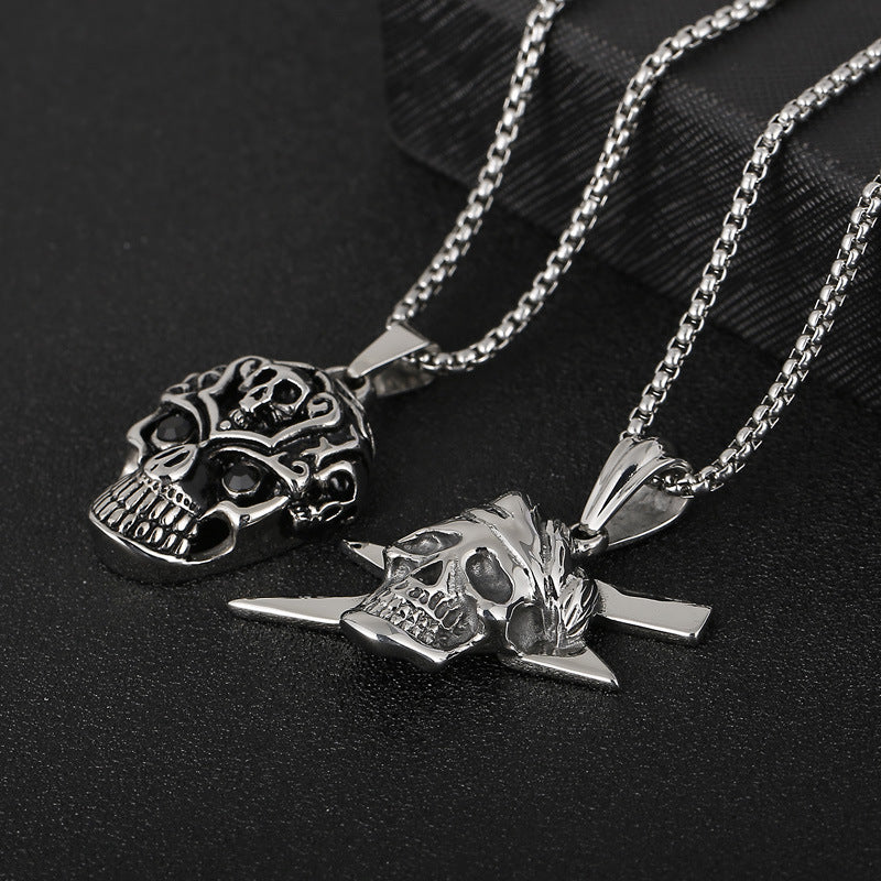 European Pirate Style Titanium Steel Men's Pendant with Vintage Charm