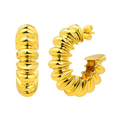 Modern Gold-Tone Stainless Steel Earrings