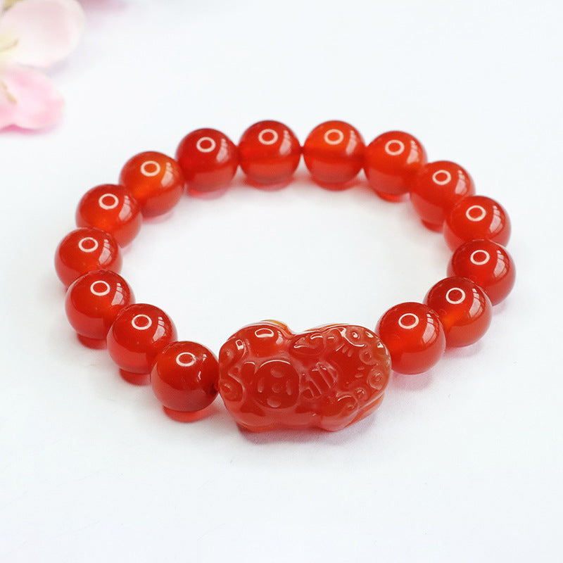 Pixerful Collection Pigeon Blood Red Agate Bracelet